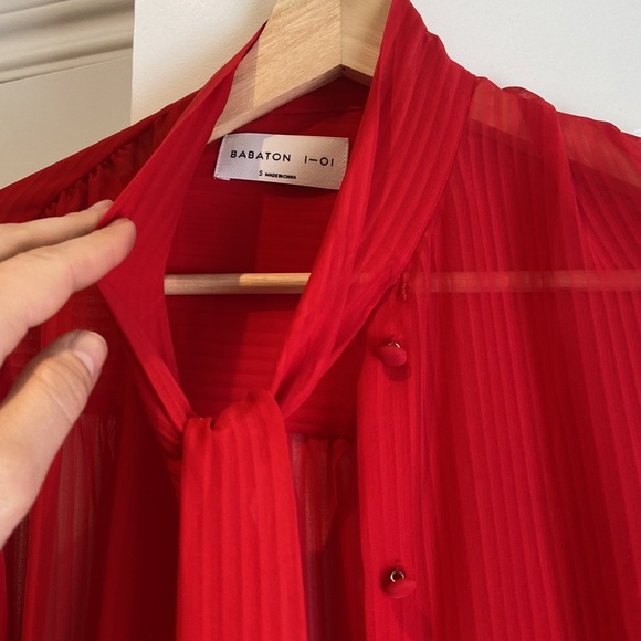 Red gauzy Babaton blouse - Picture 6 of 7